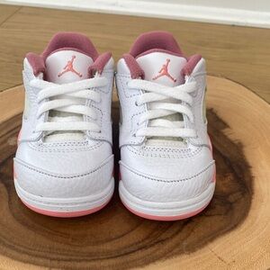 Jordan Kids White and Pink Sneakers